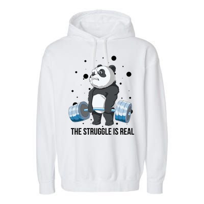 The Struggle Is Real Panda Garment-Dyed Fleece Hoodie