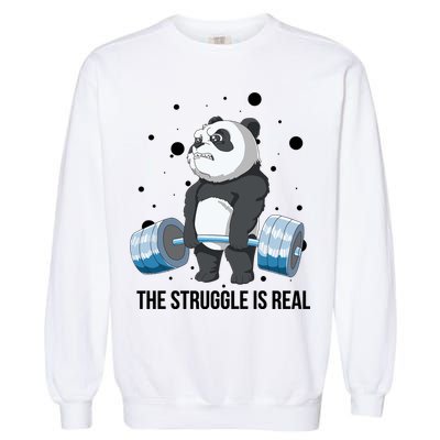 The Struggle Is Real Panda Garment-Dyed Sweatshirt