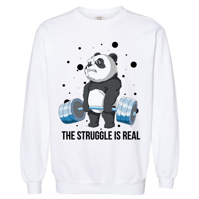 The Struggle Is Real Panda Garment-Dyed Sweatshirt