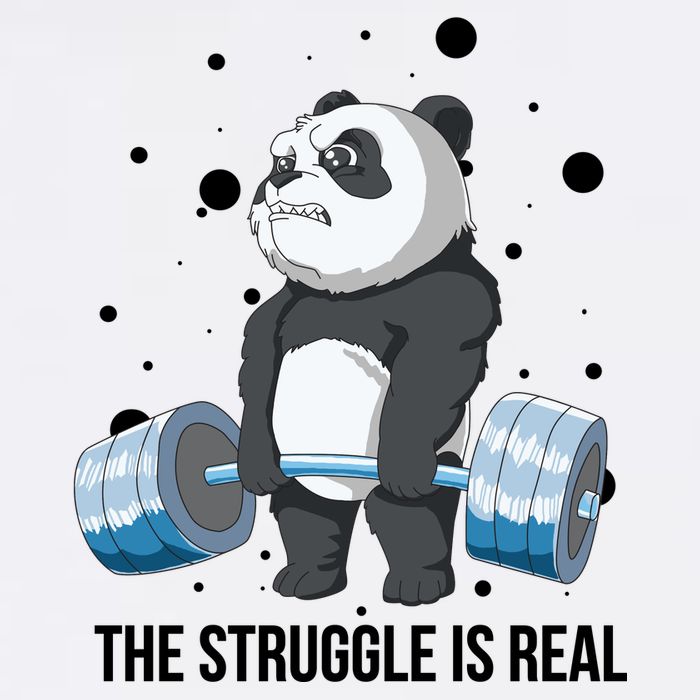 The Struggle Is Real Panda Garment-Dyed Sweatshirt