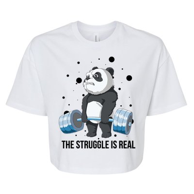 The Struggle Is Real Panda Bella+Canvas Jersey Crop Tee