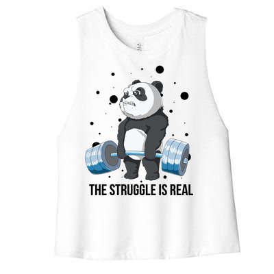 The Struggle Is Real Panda Women's Racerback Cropped Tank