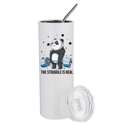 The Struggle Is Real Panda Stainless Steel Tumbler