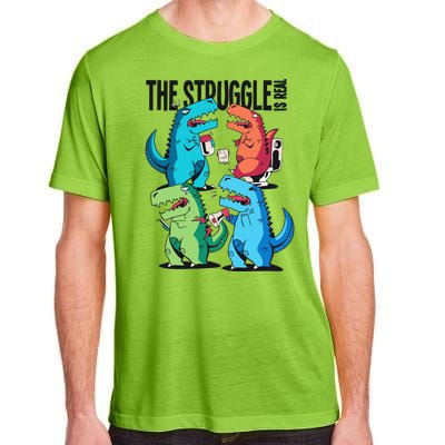 The Struggle Is Real T-Rex Problems Adult ChromaSoft Performance T-Shirt