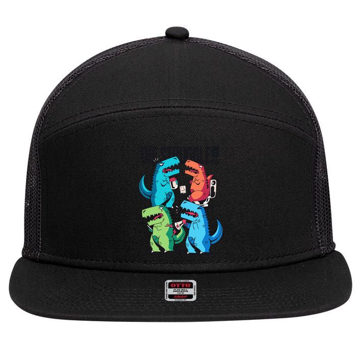 The Struggle Is Real T-Rex Problems 7 Panel Mesh Trucker Snapback Hat