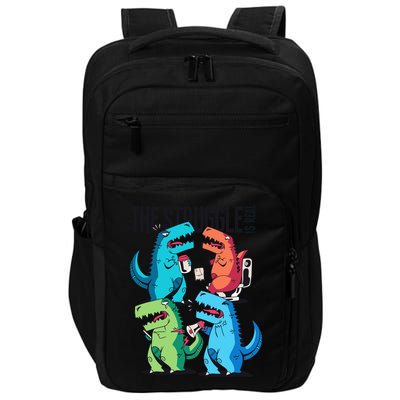 The Struggle Is Real T-Rex Problems Impact Tech Backpack