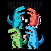 The Struggle Is Real T-Rex Problems 7-Panel Snapback Hat