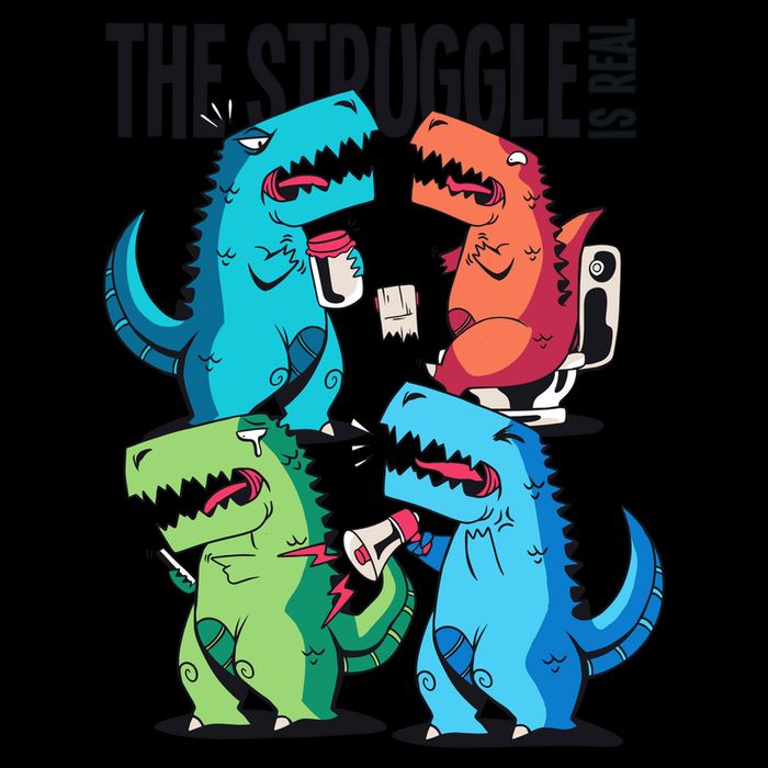 The Struggle Is Real T-Rex Problems 7-Panel Snapback Hat