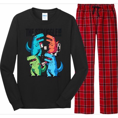 The Struggle Is Real T-Rex Problems Long Sleeve Pajama Set