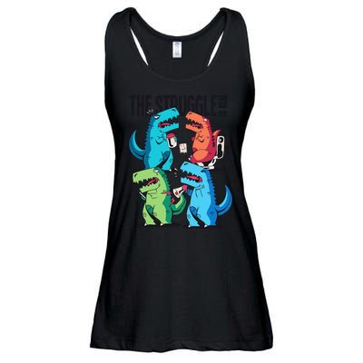 The Struggle Is Real T-Rex Problems Ladies Essential Flowy Tank