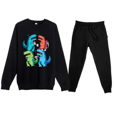 The Struggle Is Real T-Rex Problems Premium Crewneck Sweatsuit Set