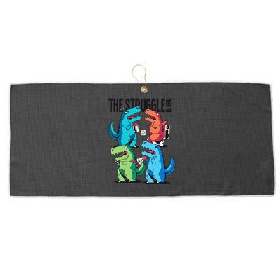 The Struggle Is Real T-Rex Problems Large Microfiber Waffle Golf Towel