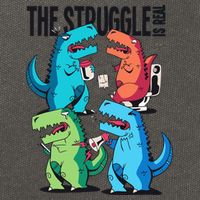 The Struggle Is Real T-Rex Problems Cotton Canvas Backpack