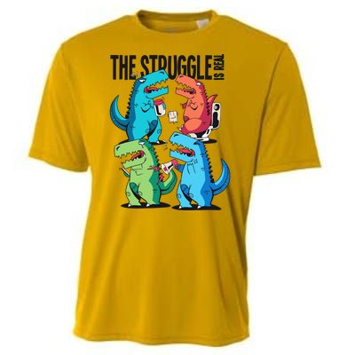 The Struggle Is Real T-Rex Problems Cooling Performance Crew T-Shirt