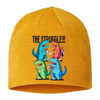 The Struggle Is Real T-Rex Problems Sustainable Beanie