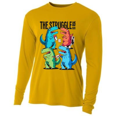 The Struggle Is Real T-Rex Problems Cooling Performance Long Sleeve Crew