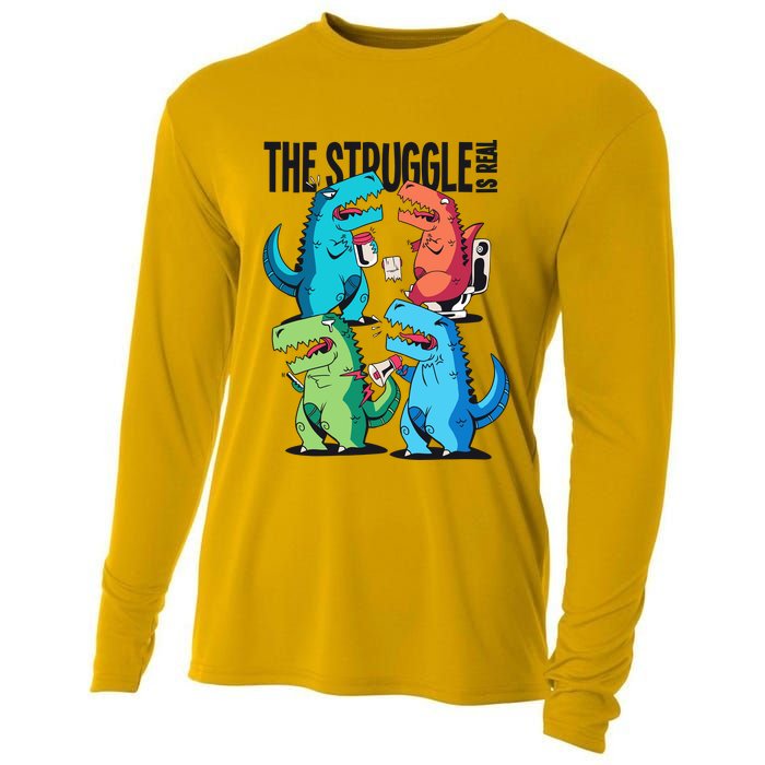 The Struggle Is Real T-Rex Problems Cooling Performance Long Sleeve Crew
