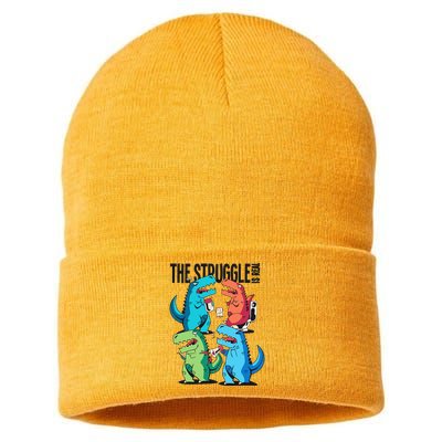The Struggle Is Real T-Rex Problems Sustainable Knit Beanie