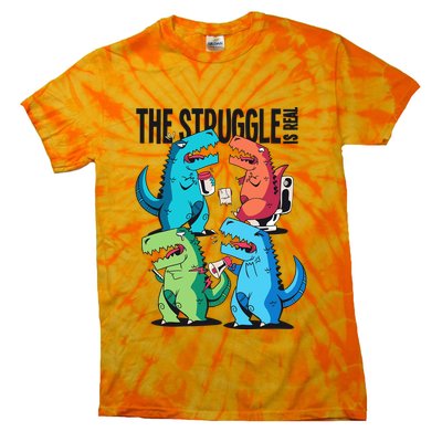 The Struggle Is Real T-Rex Problems Tie-Dye T-Shirt