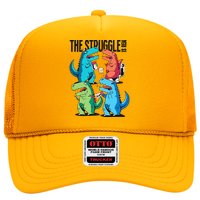 The Struggle Is Real T-Rex Problems Trucker Hat
