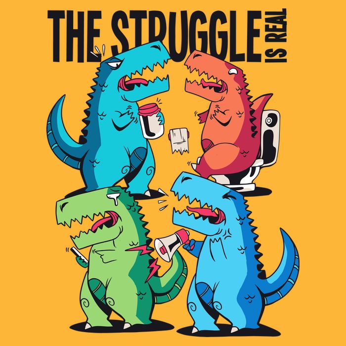 The Struggle Is Real T-Rex Problems Trucker Hat