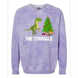 The Struggle T-rex Christmas Tree Colorblast Crewneck Sweatshirt