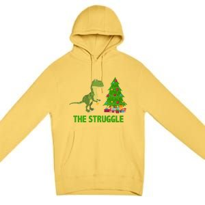 The Struggle T-rex Christmas Tree Premium Pullover Hoodie