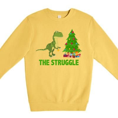 The Struggle T-rex Christmas Tree Premium Crewneck Sweatshirt