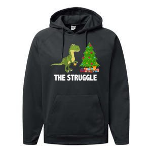 The Struggle T-rex Christmas Tree Performance Fleece Hoodie