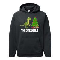 The Struggle T-rex Christmas Tree Performance Fleece Hoodie