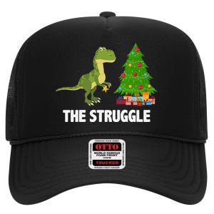 The Struggle T-rex Christmas Tree High Crown Mesh Back Trucker Hat