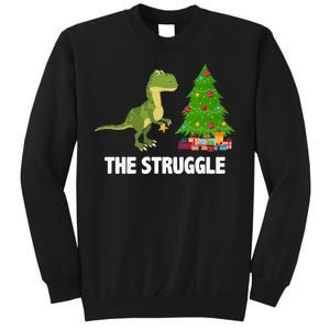 The Struggle T-rex Christmas Tree Sweatshirt