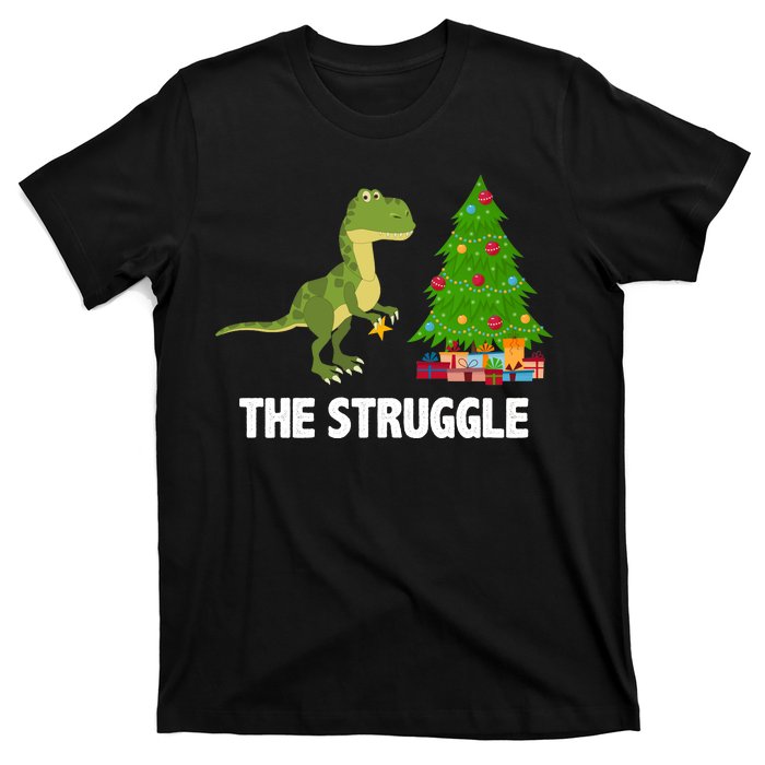 The Struggle T-rex Christmas Tree T-Shirt