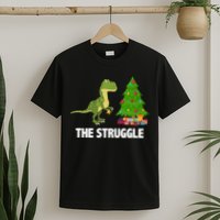 The Struggle T-rex Christmas Tree T-Shirt