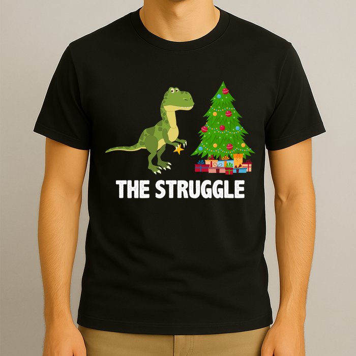 The Struggle T-rex Christmas Tree T-Shirt