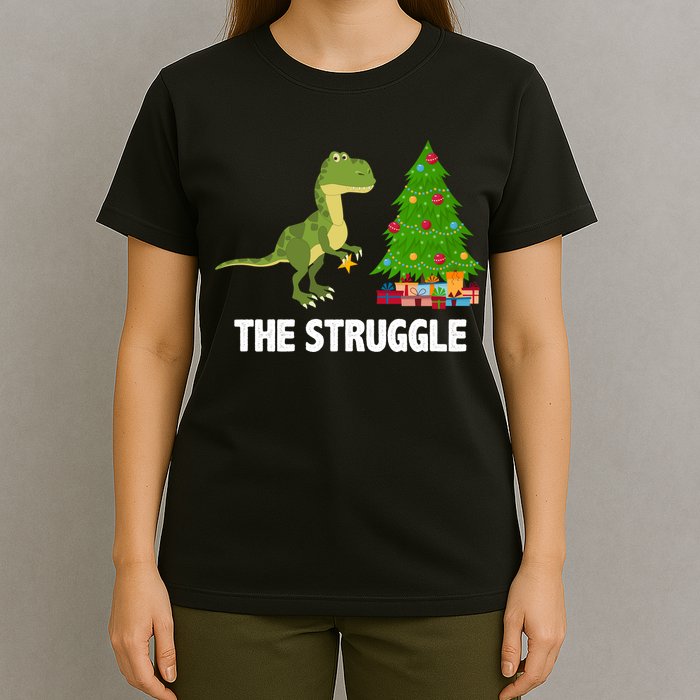 The Struggle T-rex Christmas Tree T-Shirt