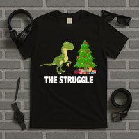 The Struggle T-rex Christmas Tree T-Shirt