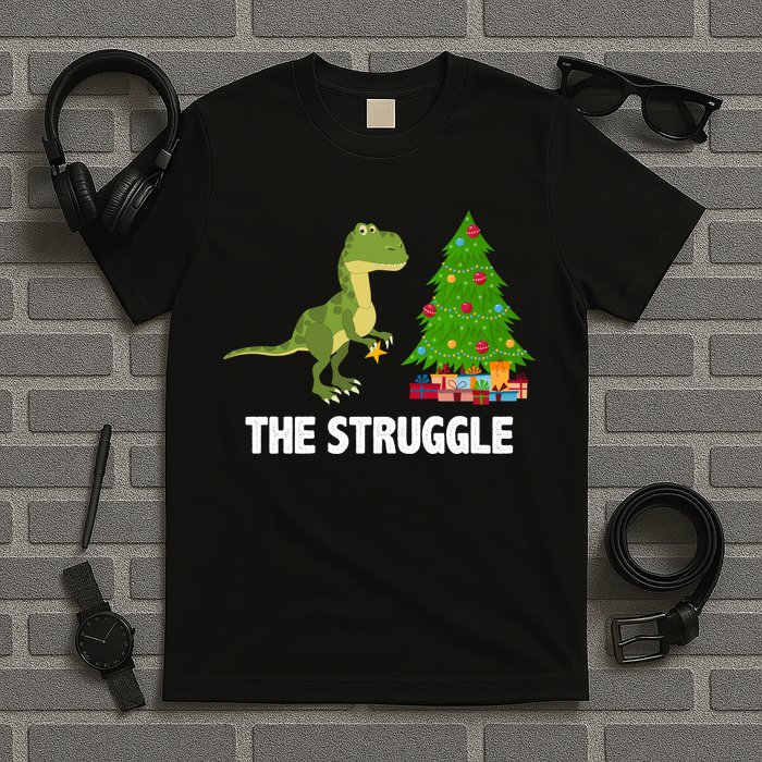 The Struggle T-rex Christmas Tree T-Shirt