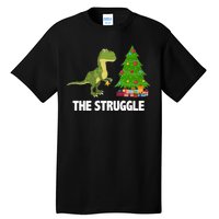 The Struggle T-rex Christmas Tree Tall T-Shirt