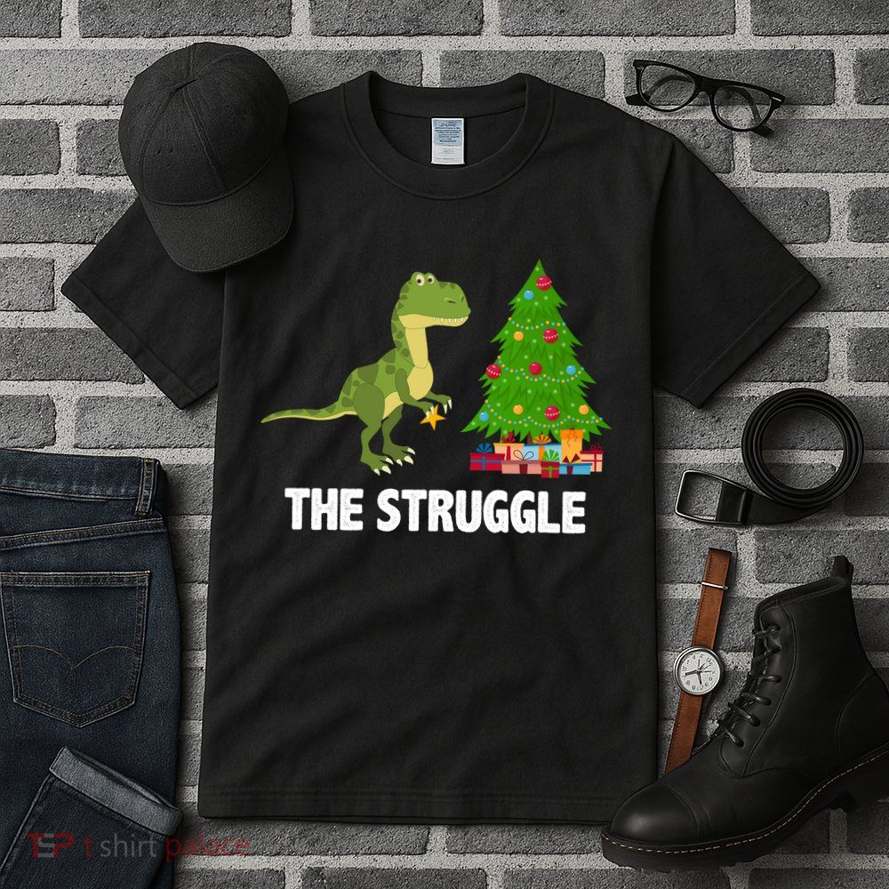 The Struggle T-rex Christmas Tree Tall T-Shirt