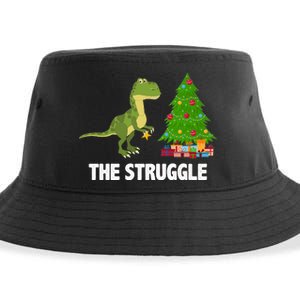 The Struggle T-rex Christmas Tree Sustainable Bucket Hat