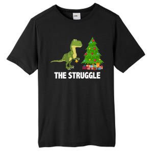 The Struggle T-rex Christmas Tree Tall Fusion ChromaSoft Performance T-Shirt