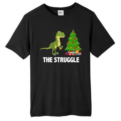 The Struggle T-rex Christmas Tree Tall Fusion ChromaSoft Performance T-Shirt