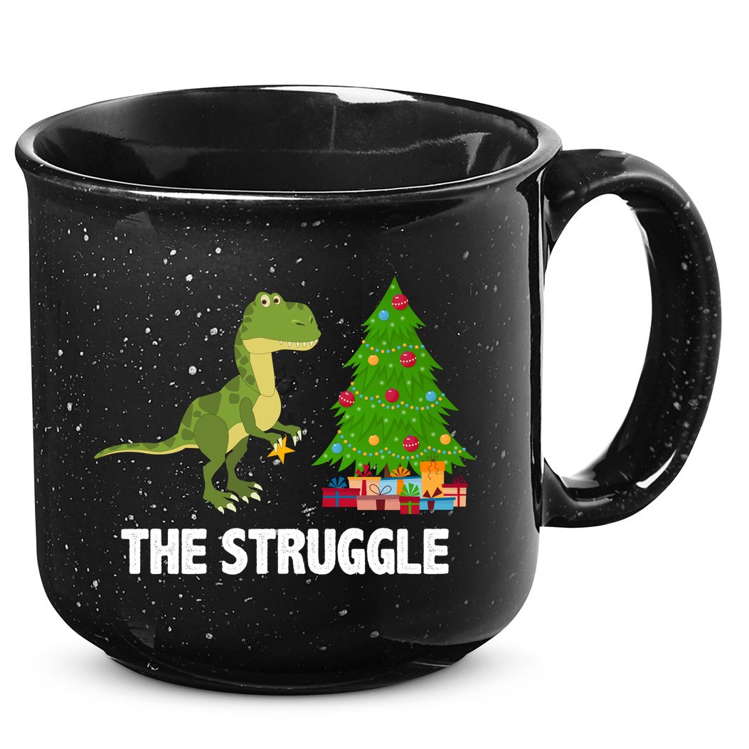 The Struggle T-rex Christmas Tree 15oz Campfire Ceramic Mug