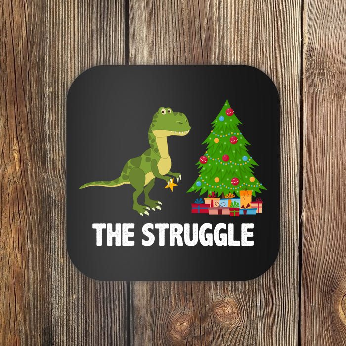 The Struggle T-rex Christmas Tree Coaster