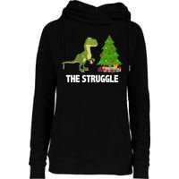 The Struggle T-rex Christmas Tree Womens Funnel Neck Pullover Hood