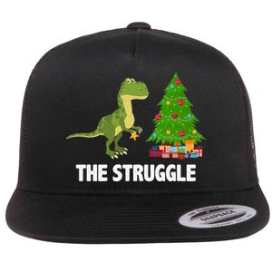 The Struggle T-rex Christmas Tree Flat Bill Trucker Hat