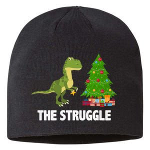 The Struggle T-rex Christmas Tree Sustainable Beanie