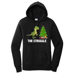 The Struggle T-rex Christmas Tree Women's Pullover Hoodie