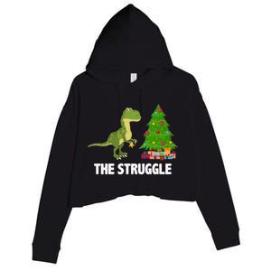 The Struggle T-rex Christmas Tree Crop Fleece Hoodie